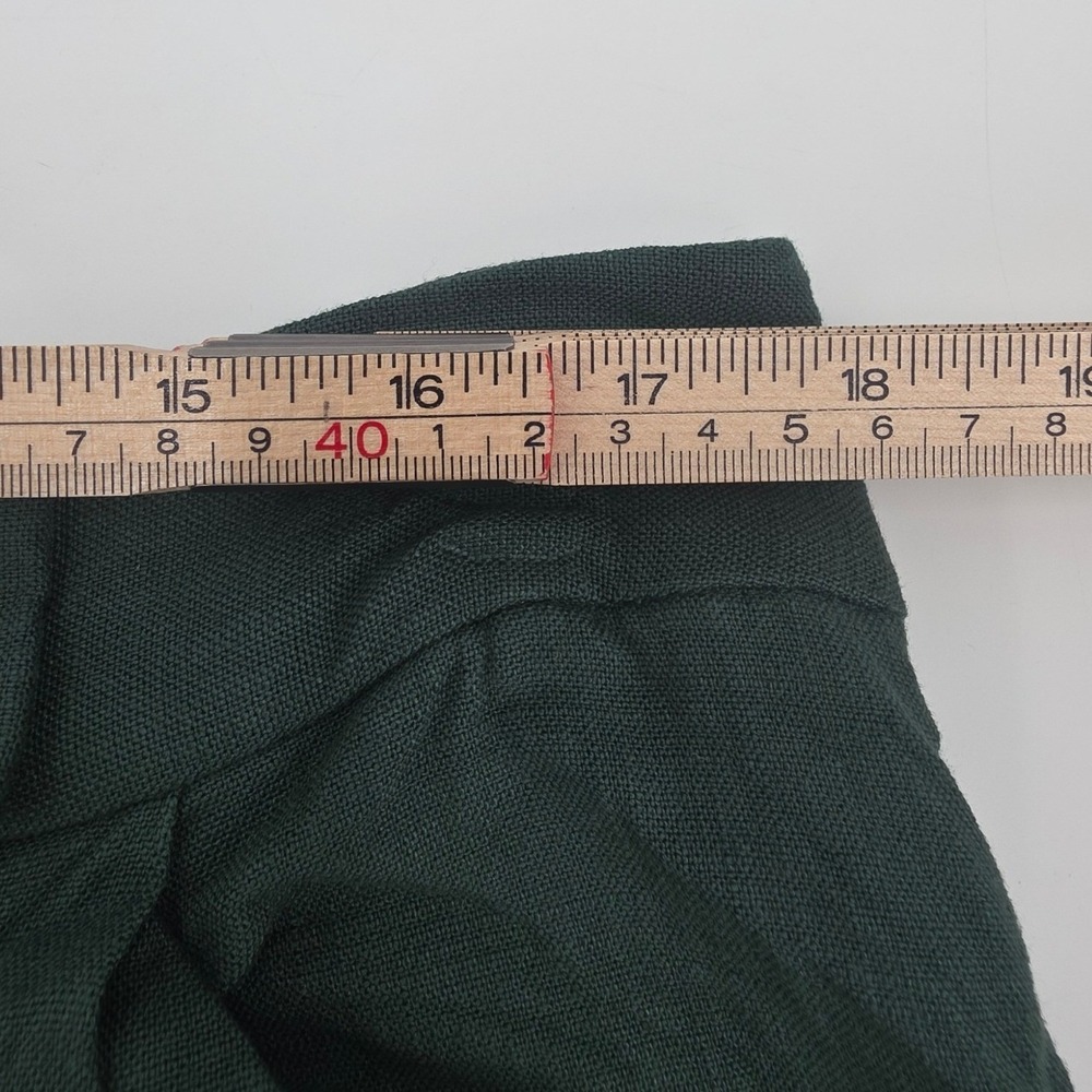 VERONICA BEARD MARBEAU PANTS WOMENS SIZE 16 GREEN TROUSERS PLEATED LINEN ***READ - Picture 12 of 16